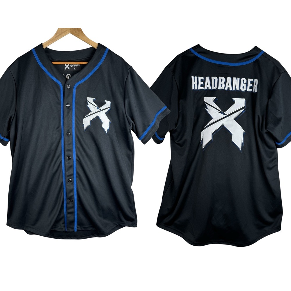 Excision Baseball Jersey Size Large EDM‎ Rave Festival Headbanger Streetwear